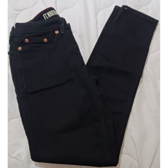 Dickies Women's Curvy Fit Skinny Leg Denim Jean Black Size 2 New - Picture 3 of 12